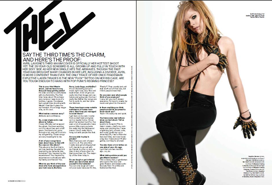 Avril Lavigne Maxim Magazine Picture 3 2010 avril lavigne maxim shoot